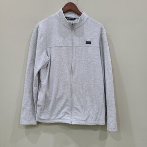 Travis Mathew Mens Full Zip Sweater Heathered Gray Medium Stretch Golf Neutral